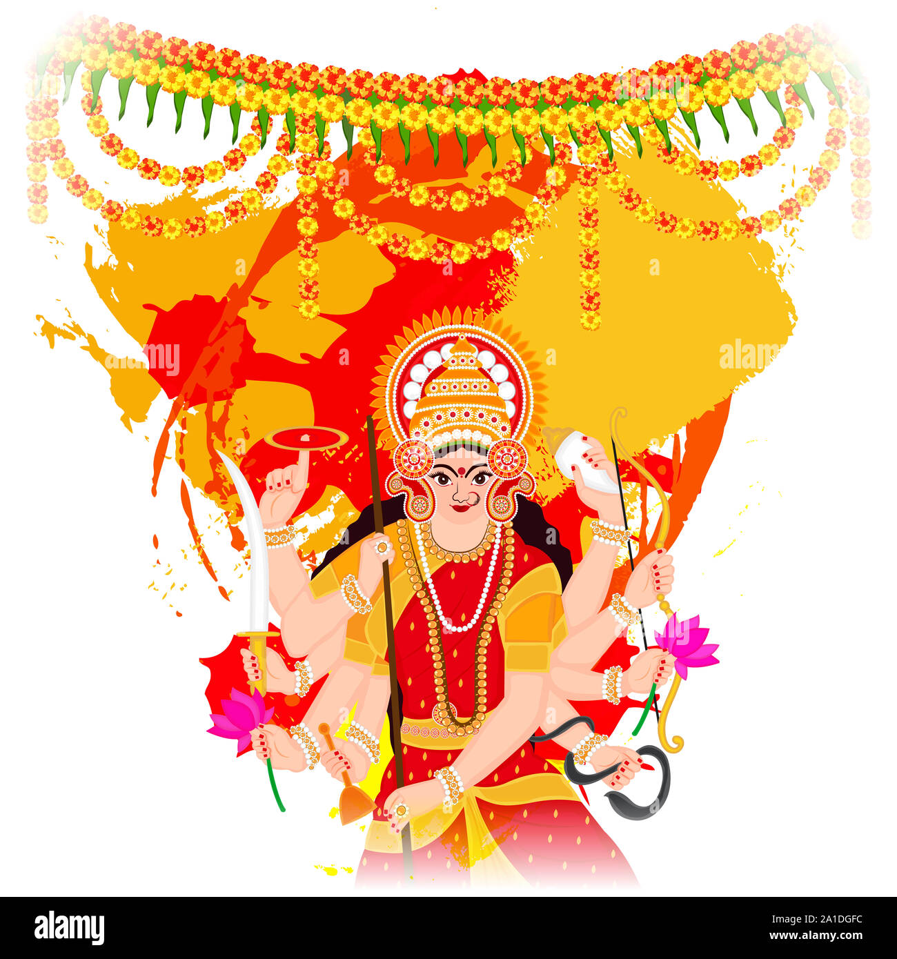 Vector Illustration de Navratri heureuse célébration Résumé fond. Banque D'Images