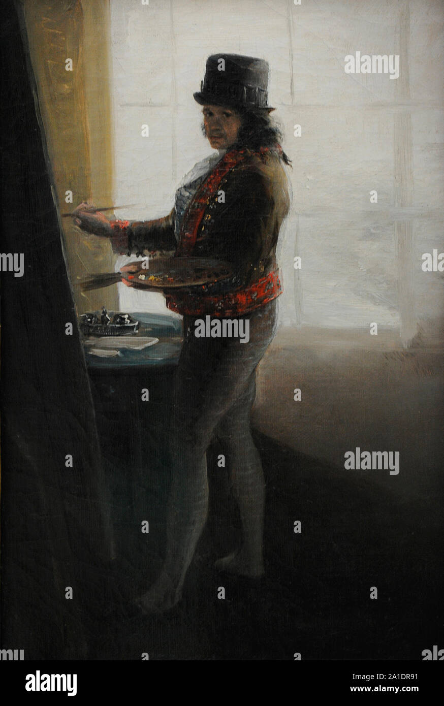 Francisco de Goya y Lucientes (1746-1828). Peintre espagnol. Autoportrait devant le chevalet, ca.1785. San Fernando Académie Royale des Beaux-arts de Madrid. L'Espagne. Banque D'Images