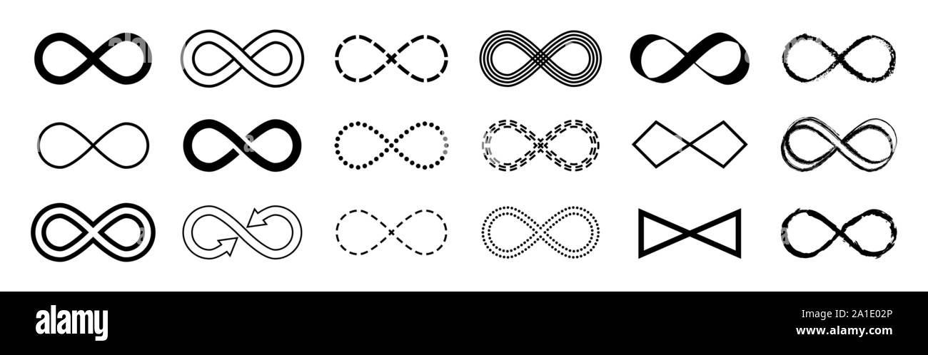 Symbole de l'infini télévision vector set n fond blanc Illustration de Vecteur