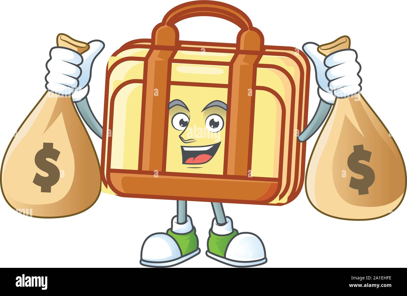 Avec De L Argent Travail Sac Valise Dessin Pour Travailler Des Materiaux Image Vectorielle Stock Alamy