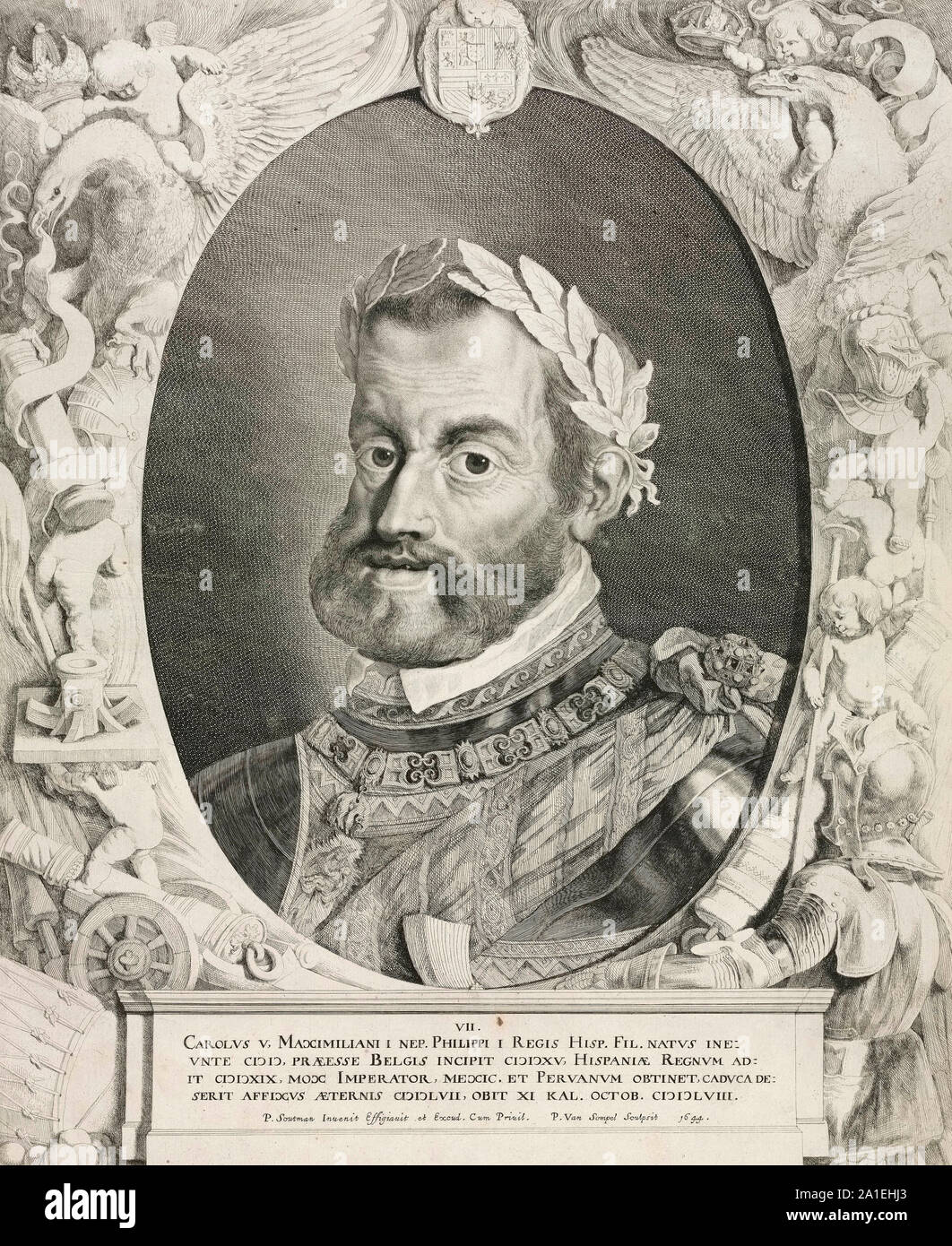 L'Empereur Charles V. gravure médiévale. Charles V était Saint Empereur Romain de 1519, roi d'Espagne (Castille et Aragon, comme Charles I) à partir de 1516, et le prince des Pays-Bas des Habsbourg à partir de 1506. Banque D'Images