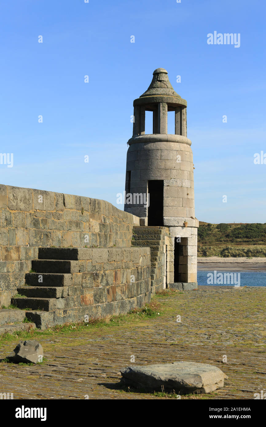Le clocher mur du port à port Logan, Dumfries et Galloway, Écosse, Royaume-Uni. Banque D'Images