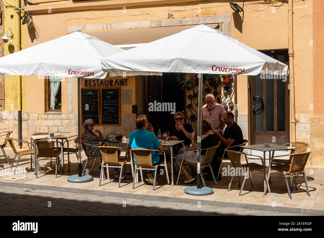 Restaurant à Denia Banque D'Images