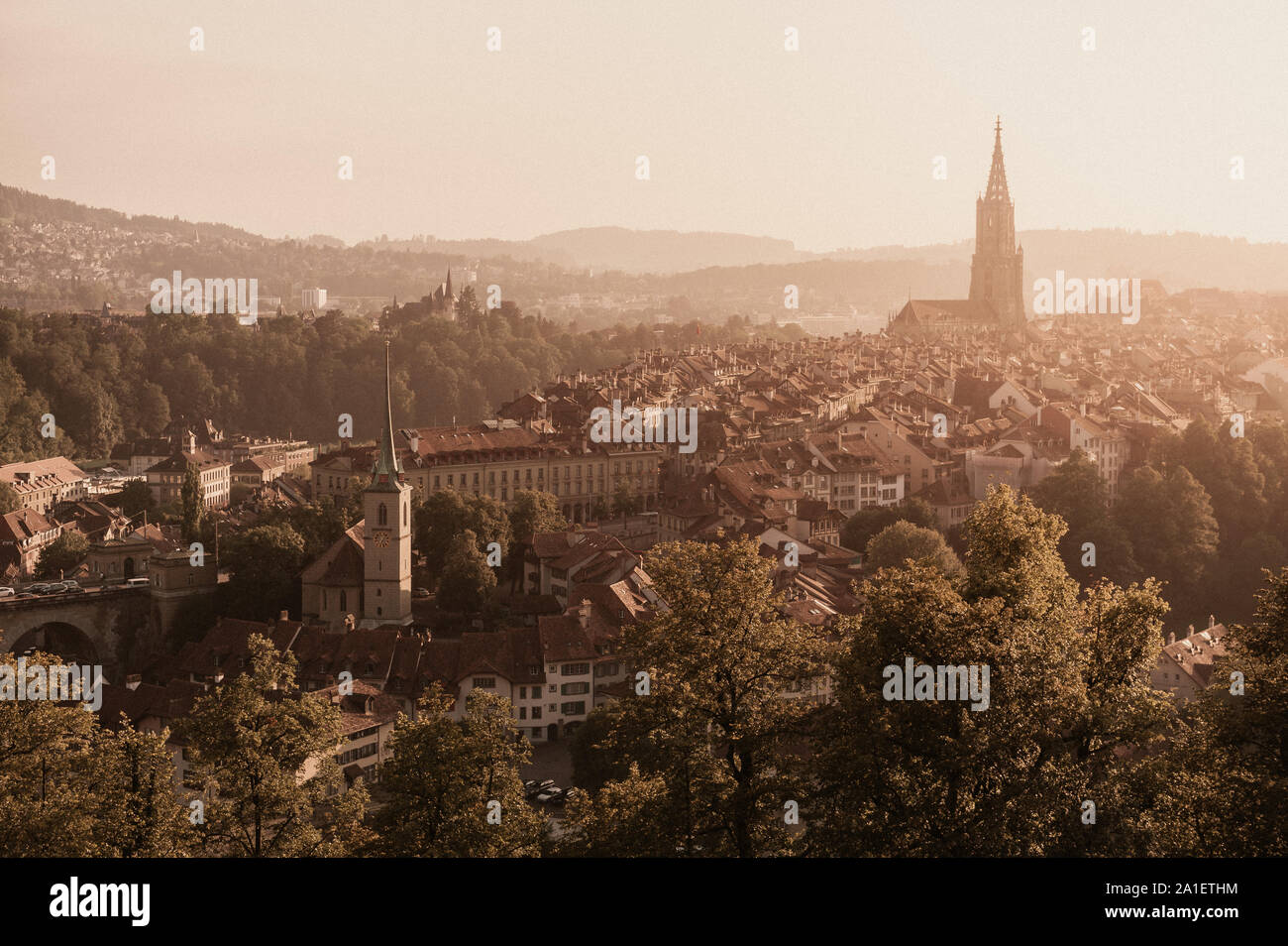 Couleur rétro ville historique de Berne, Suisse Banque D'Images