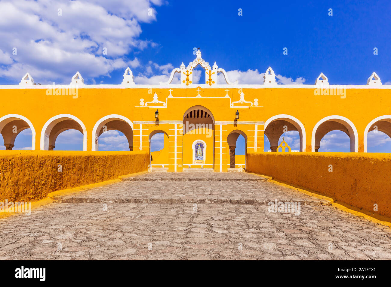 Izamal, au Mexique. Couvent de Saint Antoine de Padoue. Banque D'Images