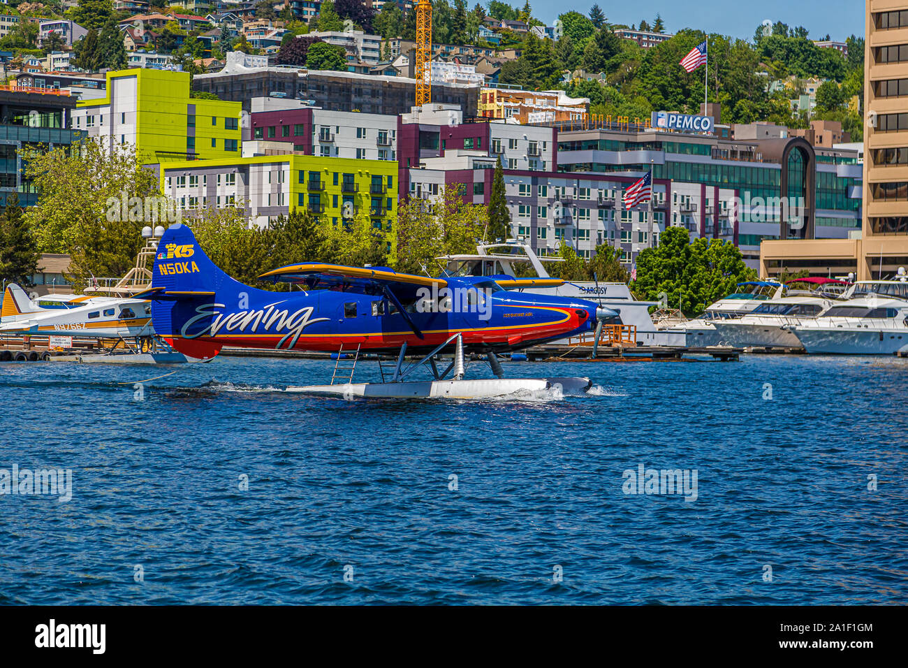 Evening News Seaplane Banque D'Images