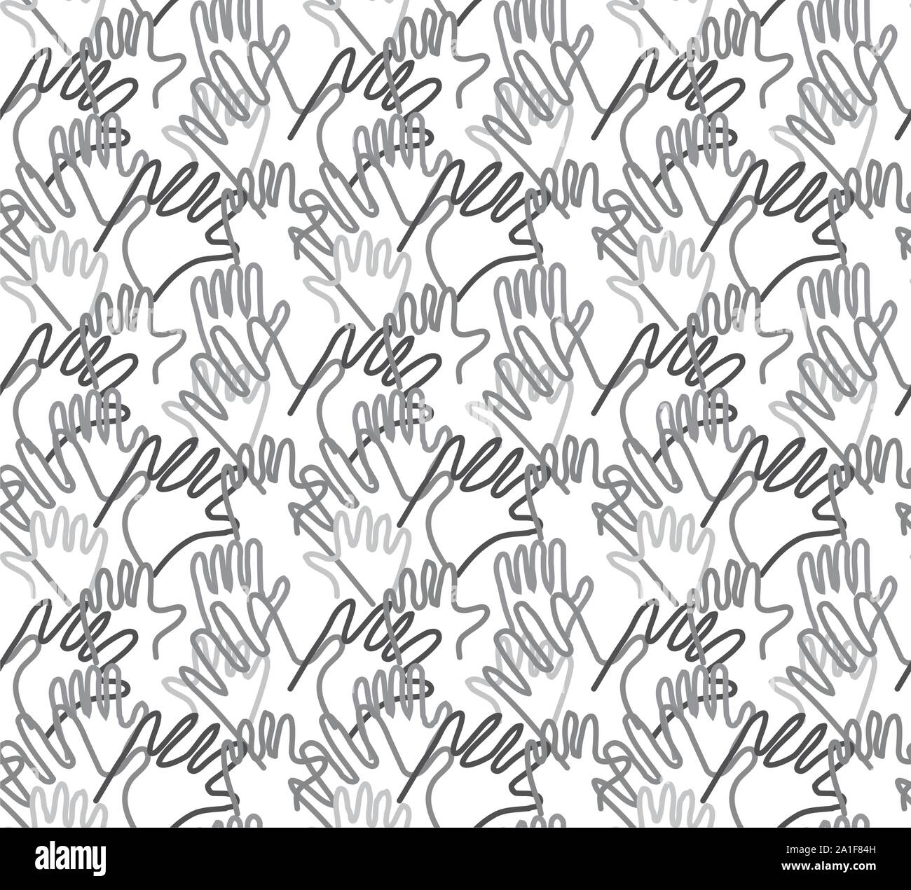 Les armes à la main les lignes de tendance semaless palms gris. Noir et blanc illustration vecteur EPS8 Illustration de Vecteur