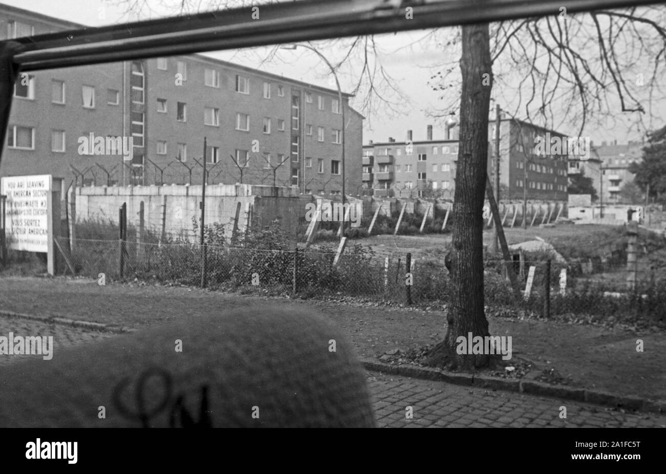 Des amerikanischen Grenze der Nahe Sektors Treptower Straße à Berlin, Deutschland 1962. De la frontière du secteur américain près de la rue de Treptow à Berlin, Allemagne 1962. Banque D'Images