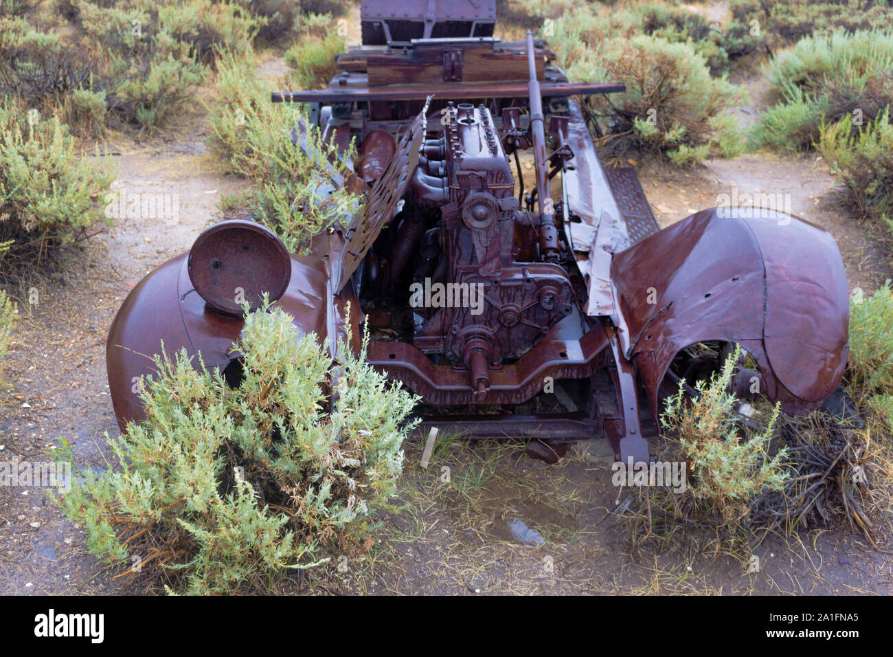 Photographie d'une voiture à Bodie, une ville fantôme aux ETATS UNIS Banque D'Images