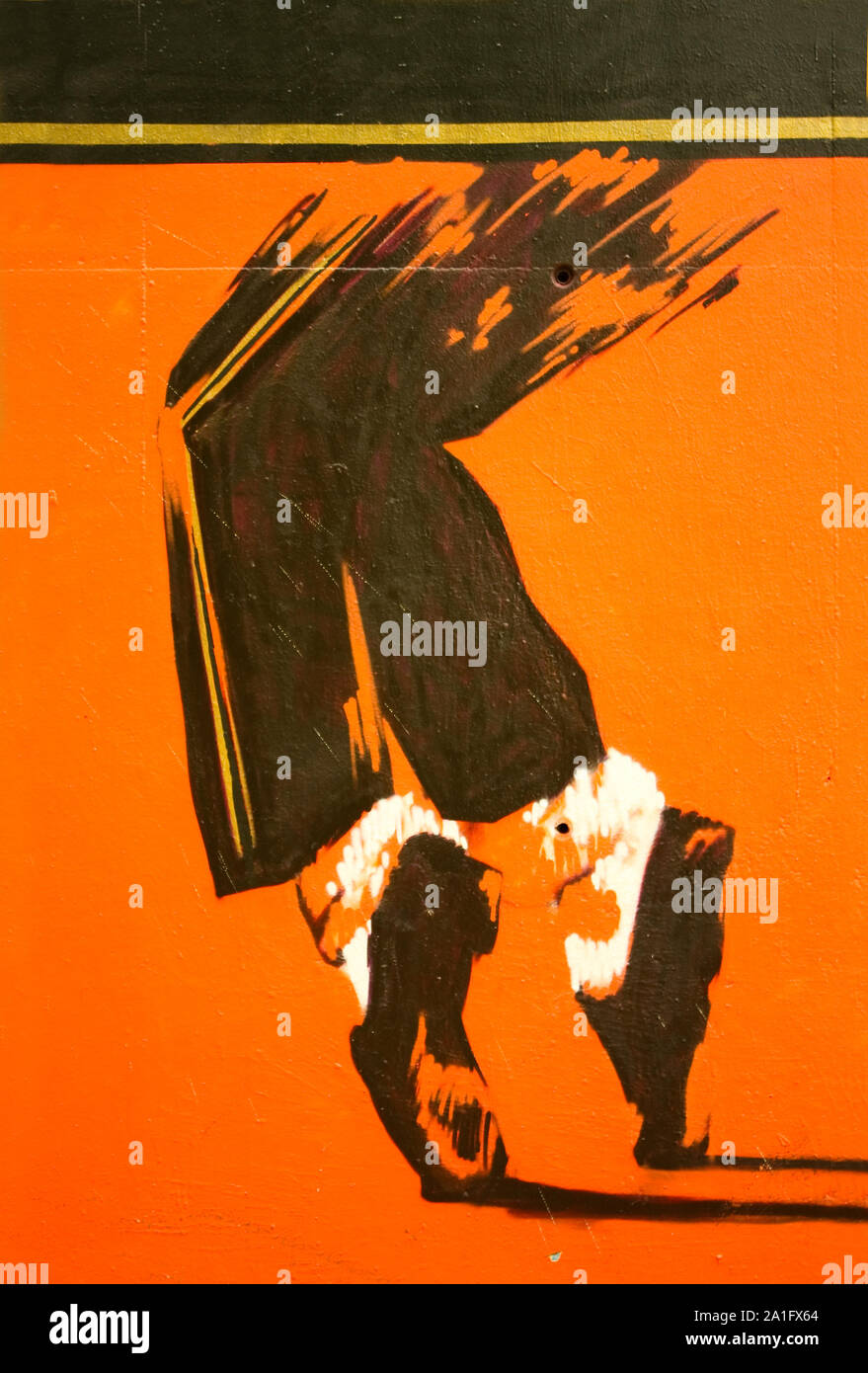 Le dessin ou l'écriture graffiti en hommage à Michael Jackson, le King of Pop, réalisés dans un mur de Barcelone après la mort de l'artiste. Banque D'Images