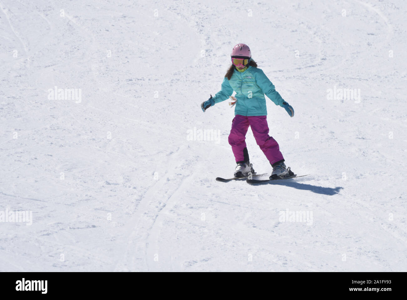 Ski au centre de ski du volcan Osorno, Chili Banque D'Images