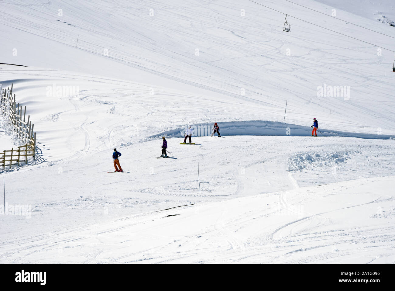 Ski au centre de ski du volcan Osorno, Chili Banque D'Images