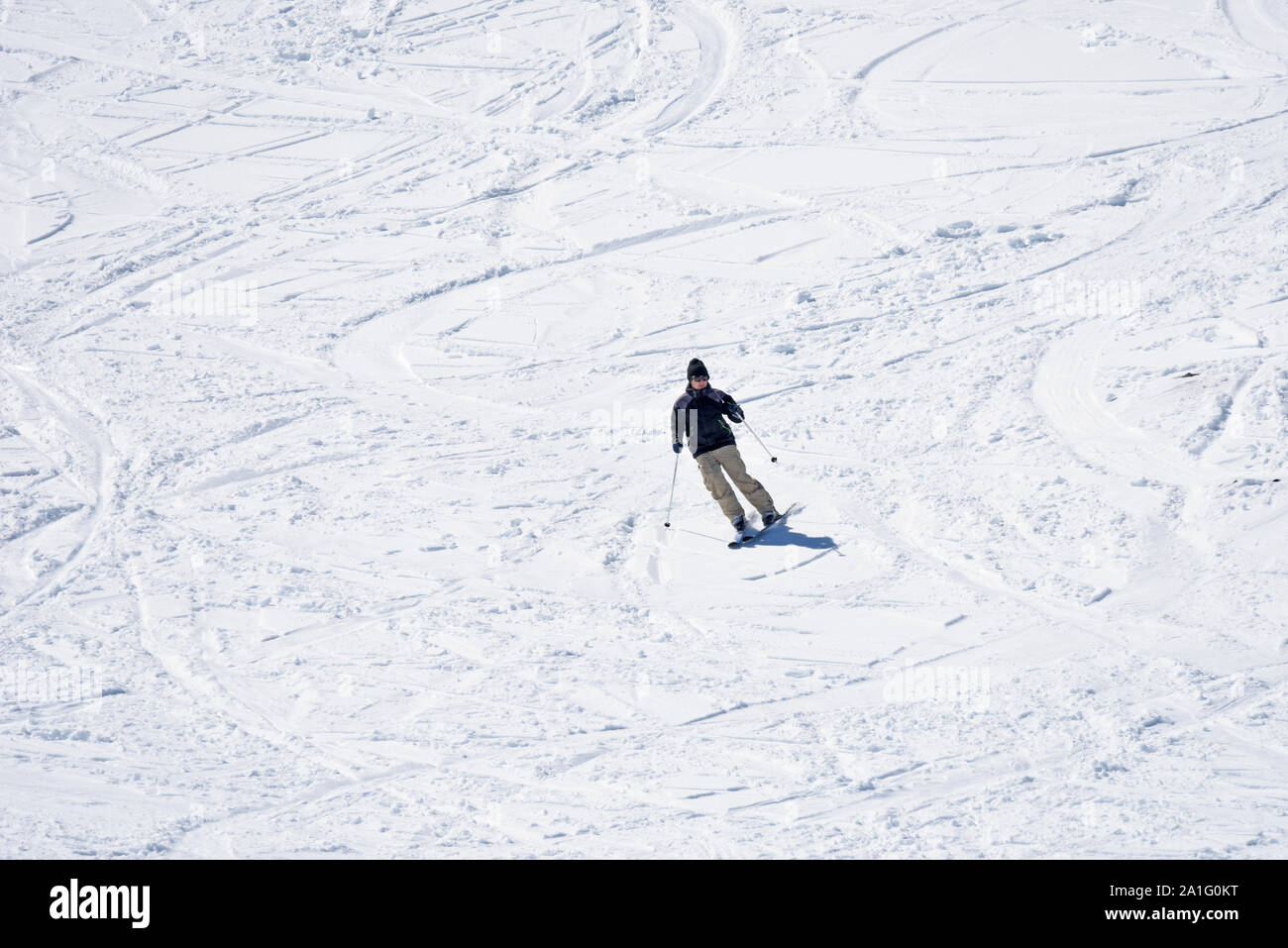 Ski au centre de ski du volcan Osorno, Chili Banque D'Images