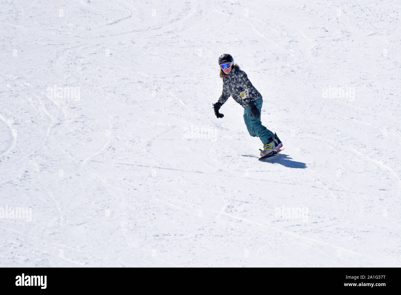 Ski au centre de ski du volcan Osorno, Chili Banque D'Images