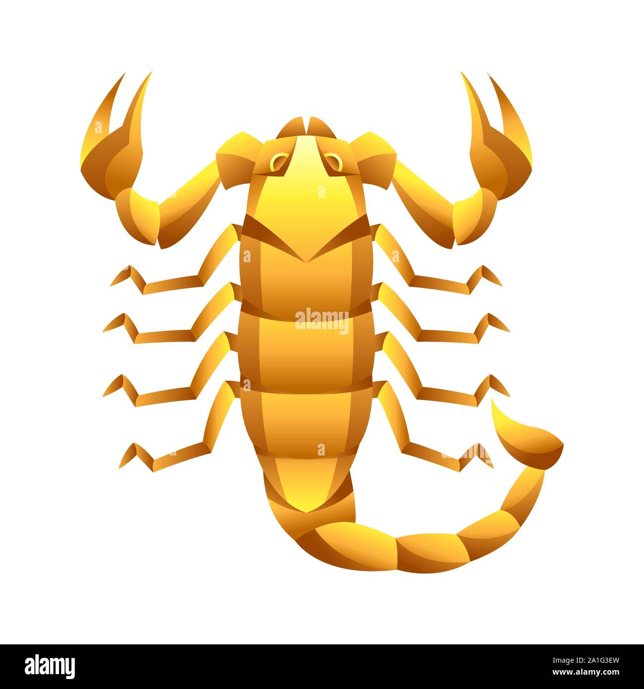 Scorpion signe du zodiaque, horoscope d'or symbole. Illustration de Vecteur