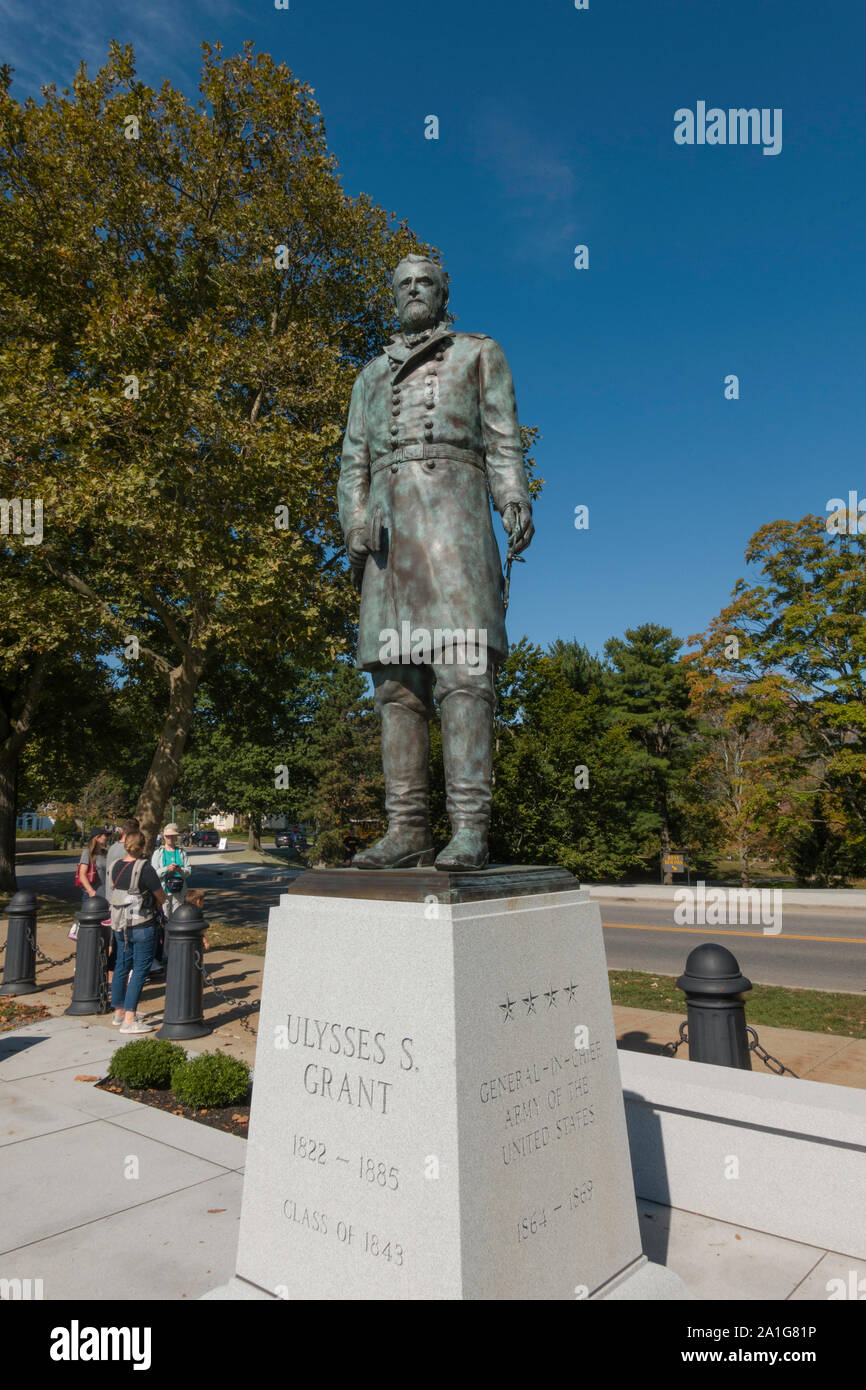 Général Ulysses S. Grant Monument statue à l'Académie militaire des États-Unis, West Point, NY, USA Banque D'Images