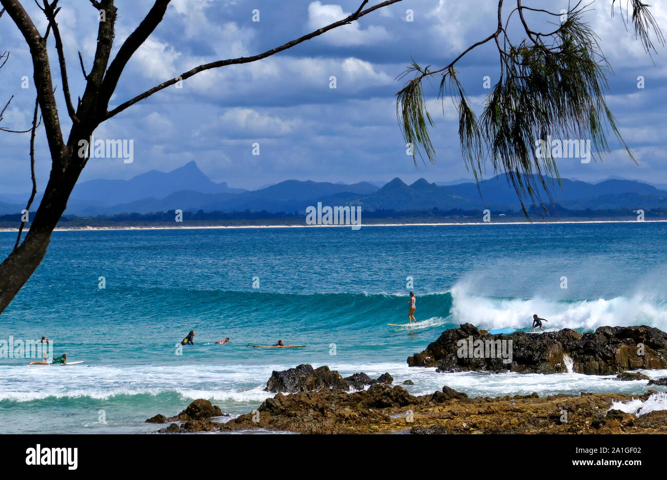 Au col de surf à Byron Bay, Australie Banque D'Images