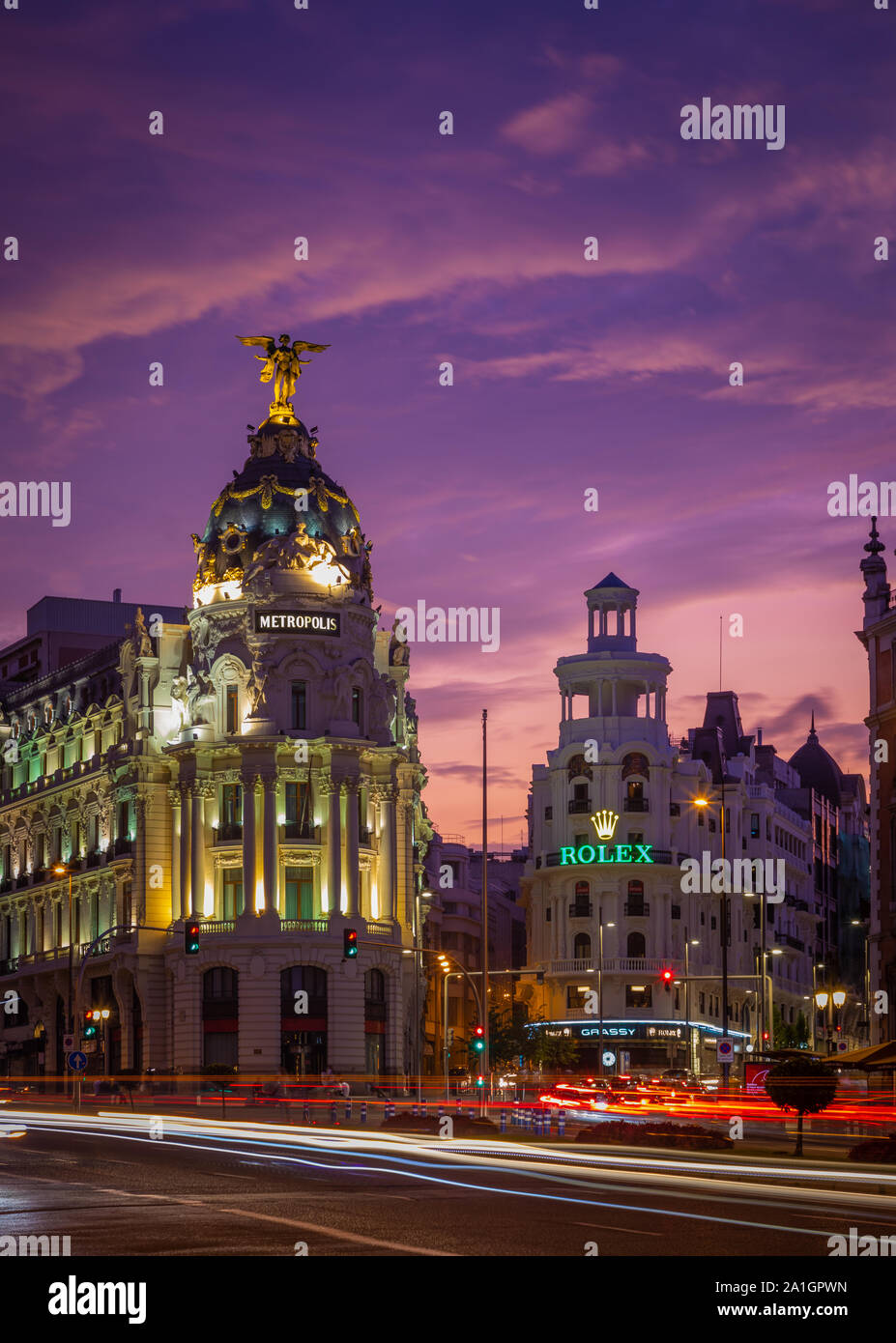Madrid est la capitale et ville la plus peuplée d'Espagne. La ville compte près de 3,3 millions d'habitants et une zone métropolitaine population d'environ Banque D'Images