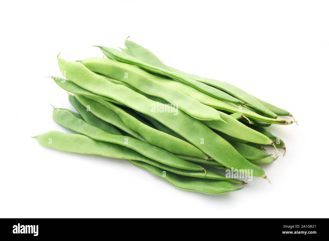 Runner Beans Isolated On White Banque D'Images