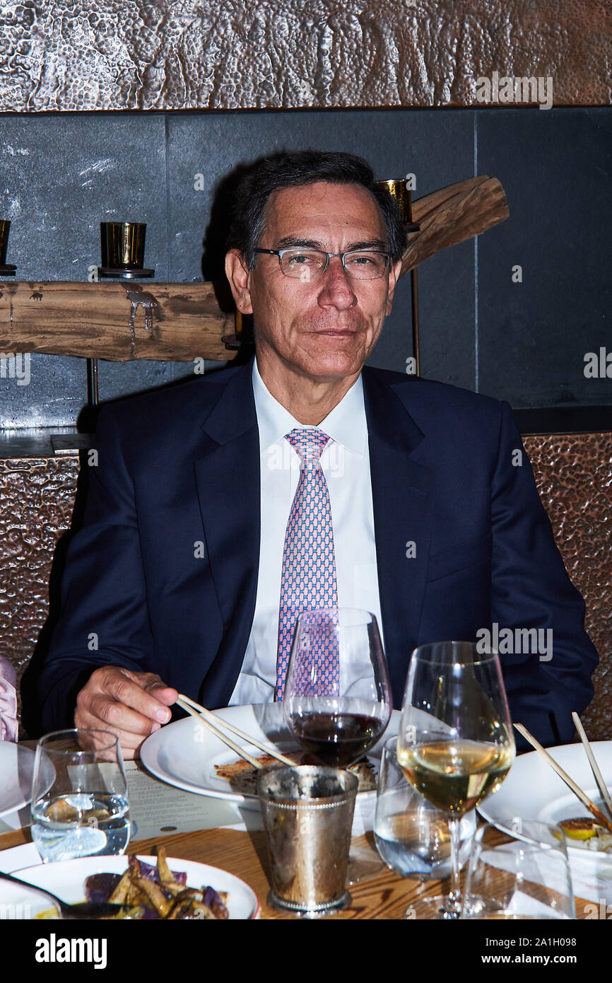 Président du Pérou Martin Vizcarra avoir diner au restaurant Nobu à NEW YORK Banque D'Images