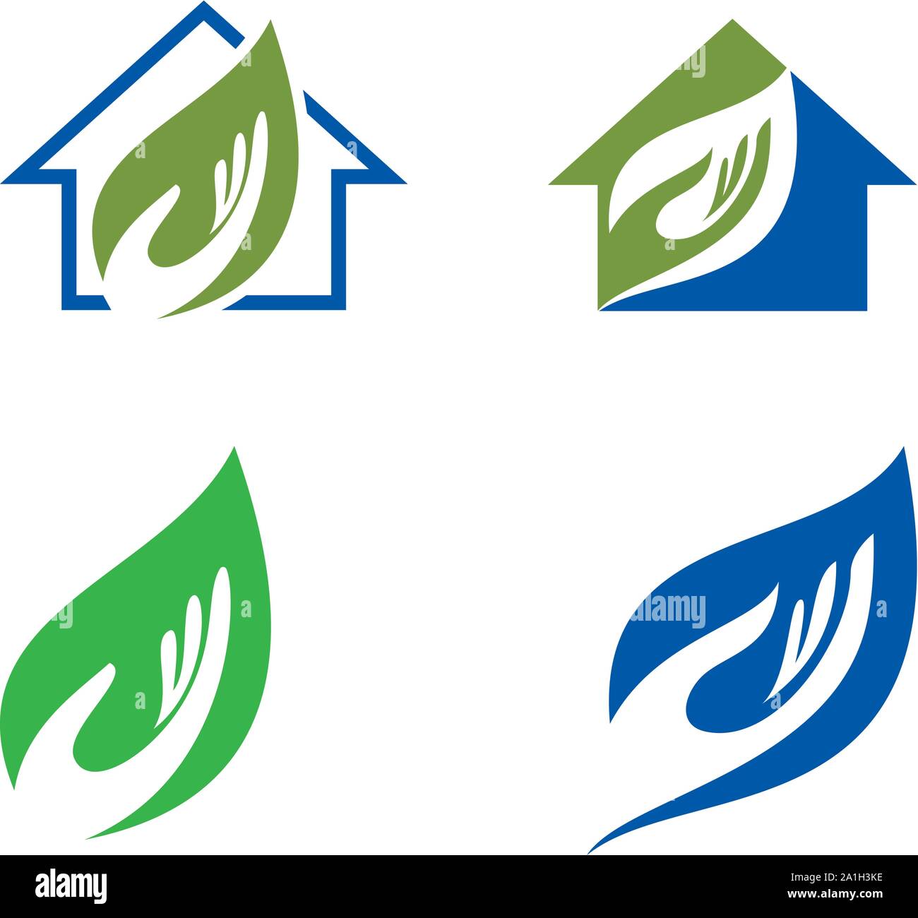 L'Énergie de l'énergie verte, l'élément de conception de logo Logo Feuille Feuilles Thunder, icône vecteur, creative feuille verte, modèle logo icône Eco vert feuille Illustration de Vecteur