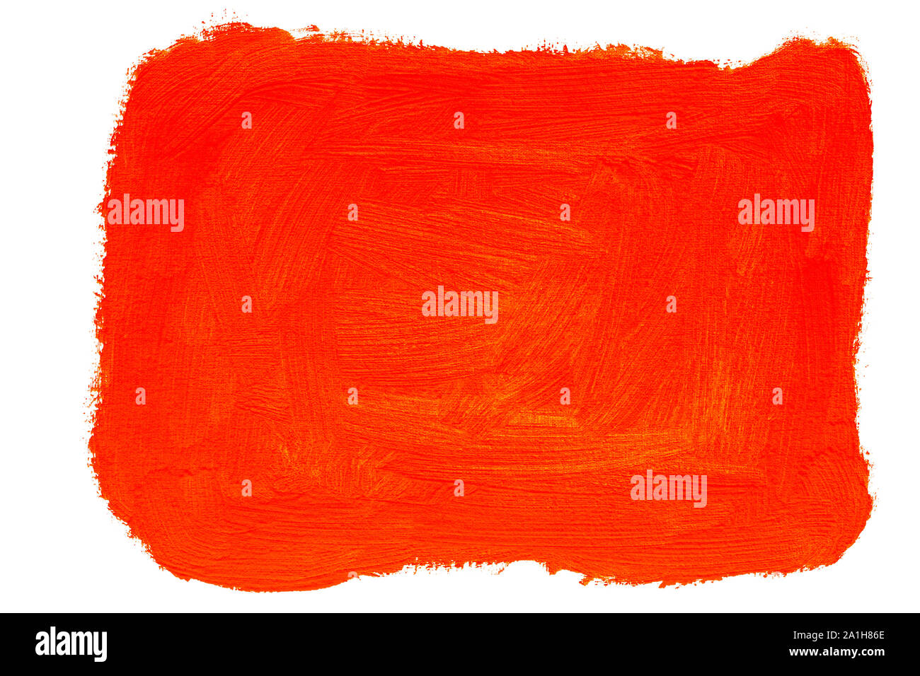 Résumé rouge fond peint orange, véritable peinture à l'huile à la main isolé sur fond blanc Banque D'Images