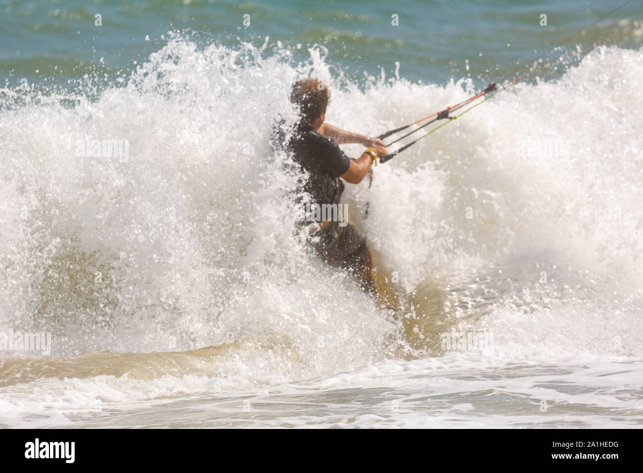 Photo d'athlète de Kitesurfer Banque D'Images