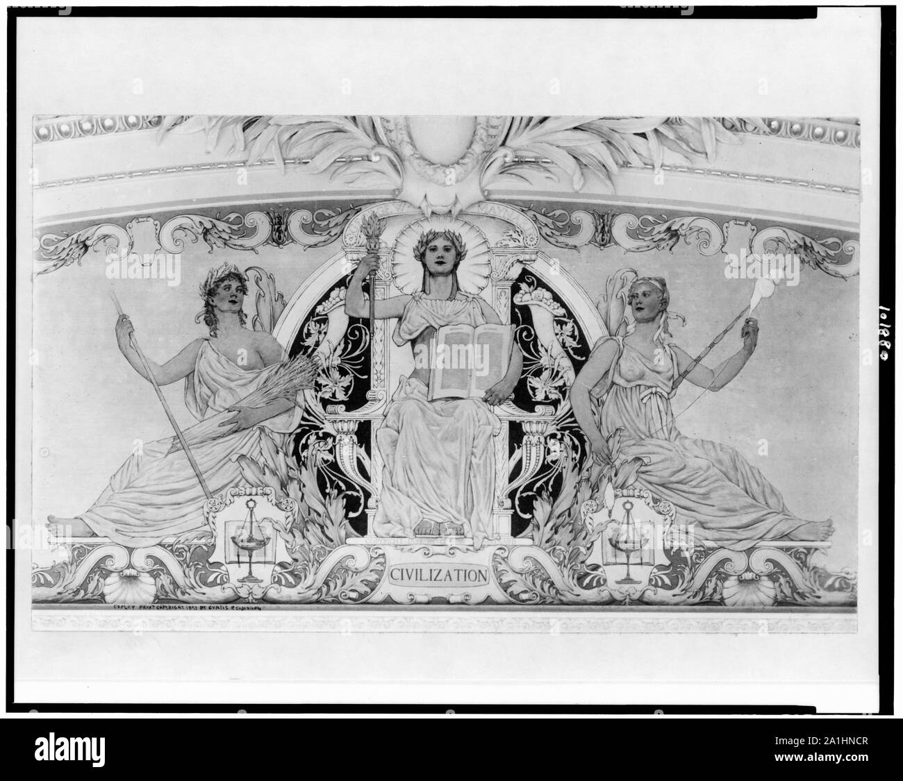 La civilisation murale, par George W. Maynard, dans le sud de la Jefferson Building, Bibliothèque du Congrès Banque D'Images