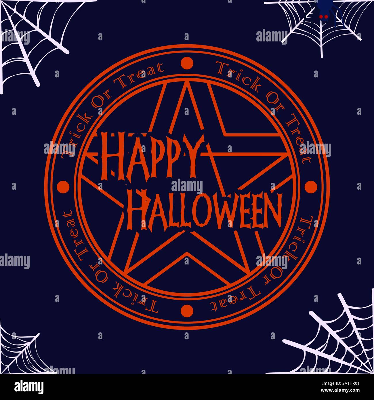 Pentagramme et Spider web vector illustration pour la bannière d'halloween peut aussi utiliser pour nourrir ou histoire sociale des médias Illustration de Vecteur