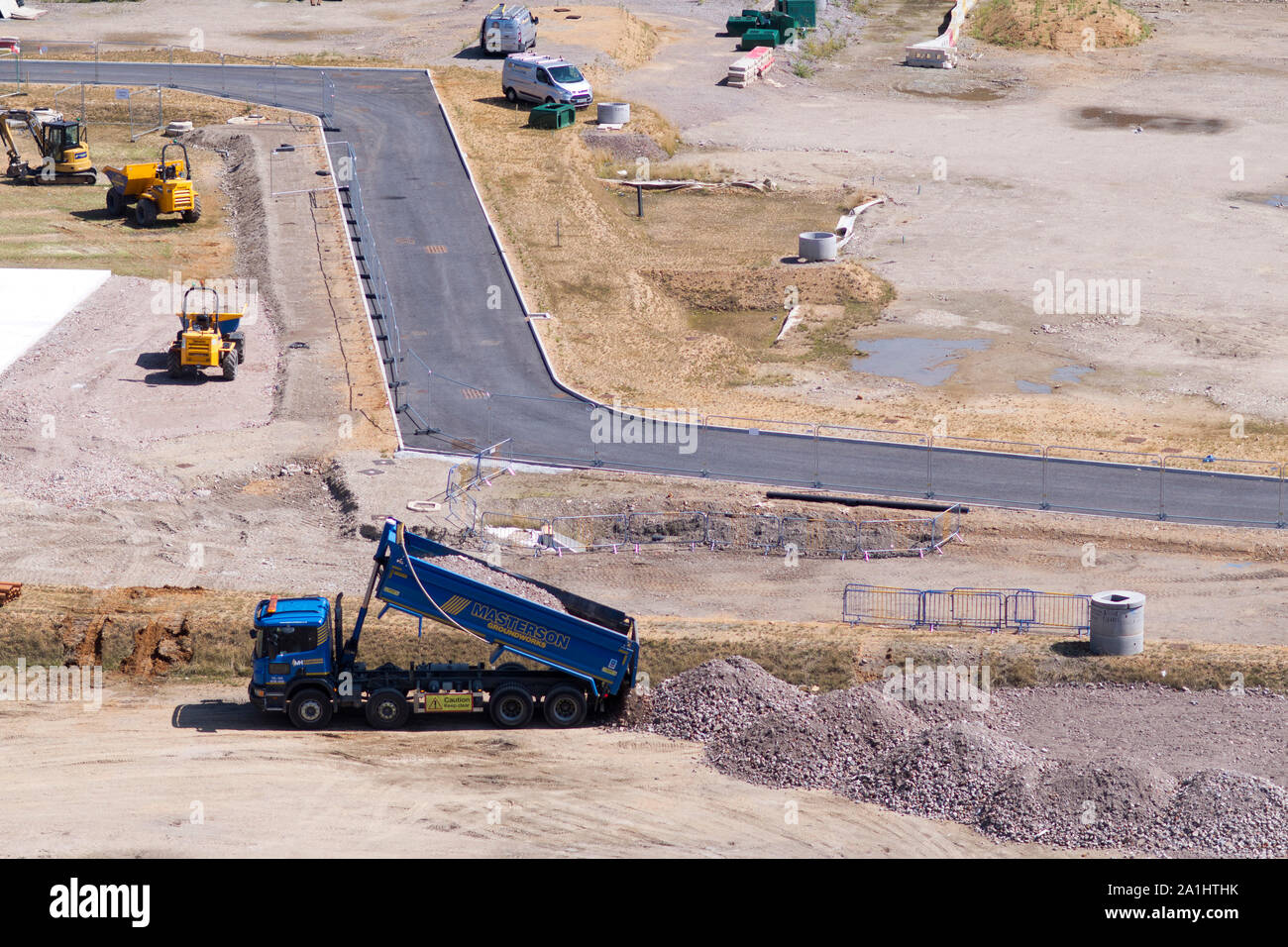 La construction de routes à Royal Mail site où 2 terrains vendus pour £101m pour nous-investisseur Greystar Resources pour construire rental apartment. Le sud de Londres. 29/07/2019 Banque D'Images