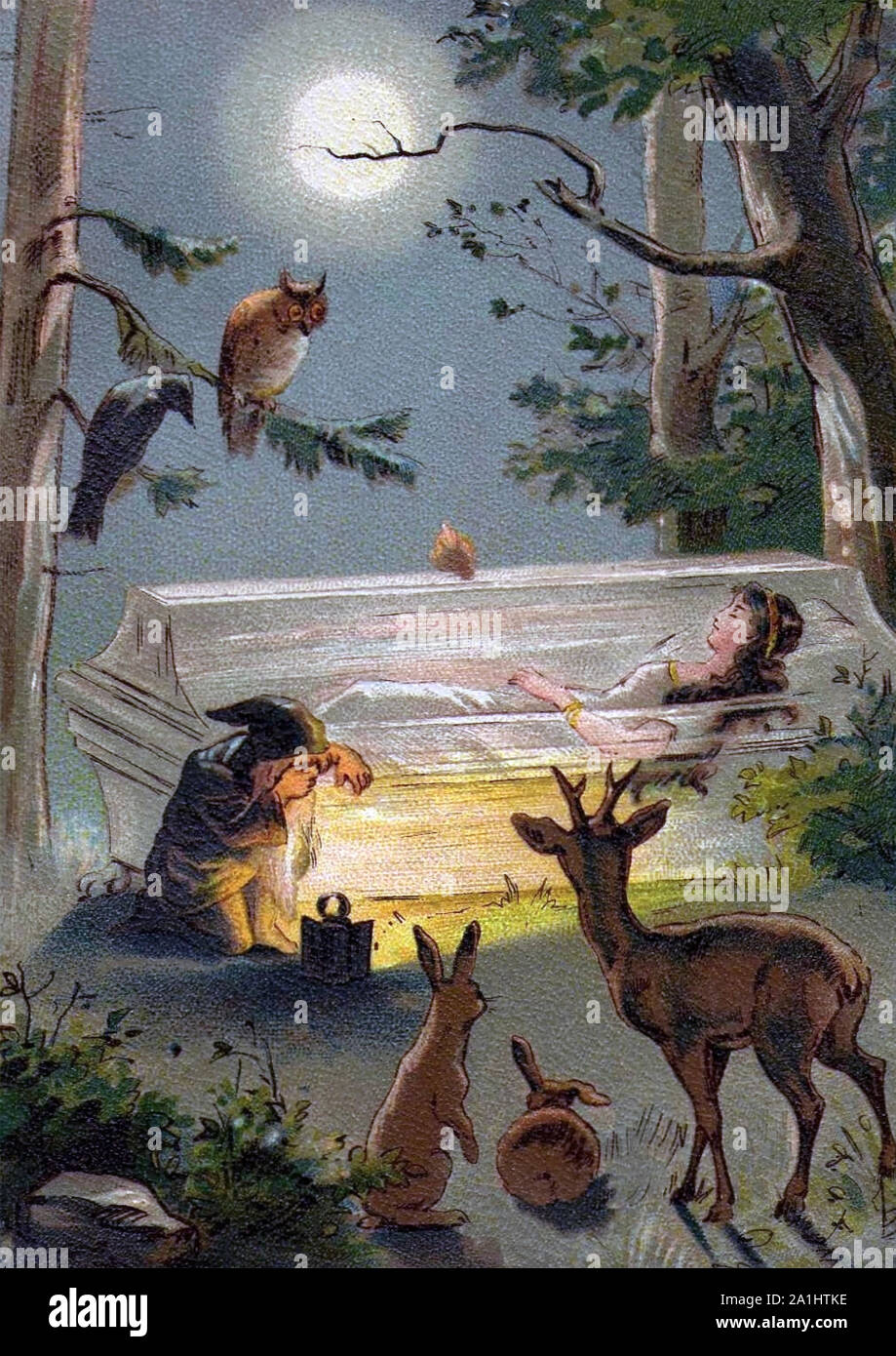 Conte de fées de la Belle au bois dormant dans une illustration vers 1890 Banque D'Images