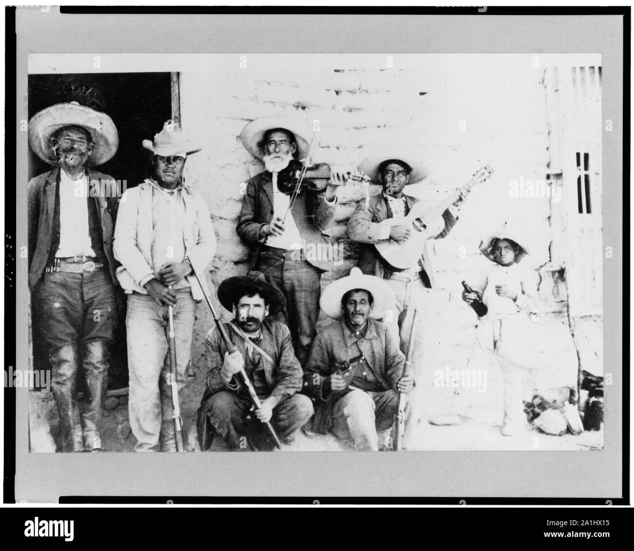 La musique dans le camp mexicain insurrecto Banque D'Images