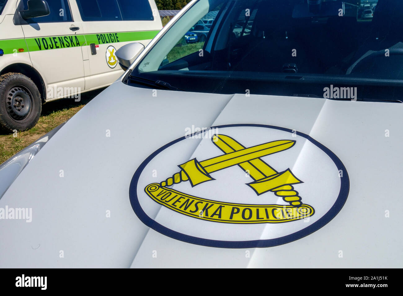 La police militaire tchèque, logo sur voiture MP, Vojenska policie République Tchèque Banque D'Images