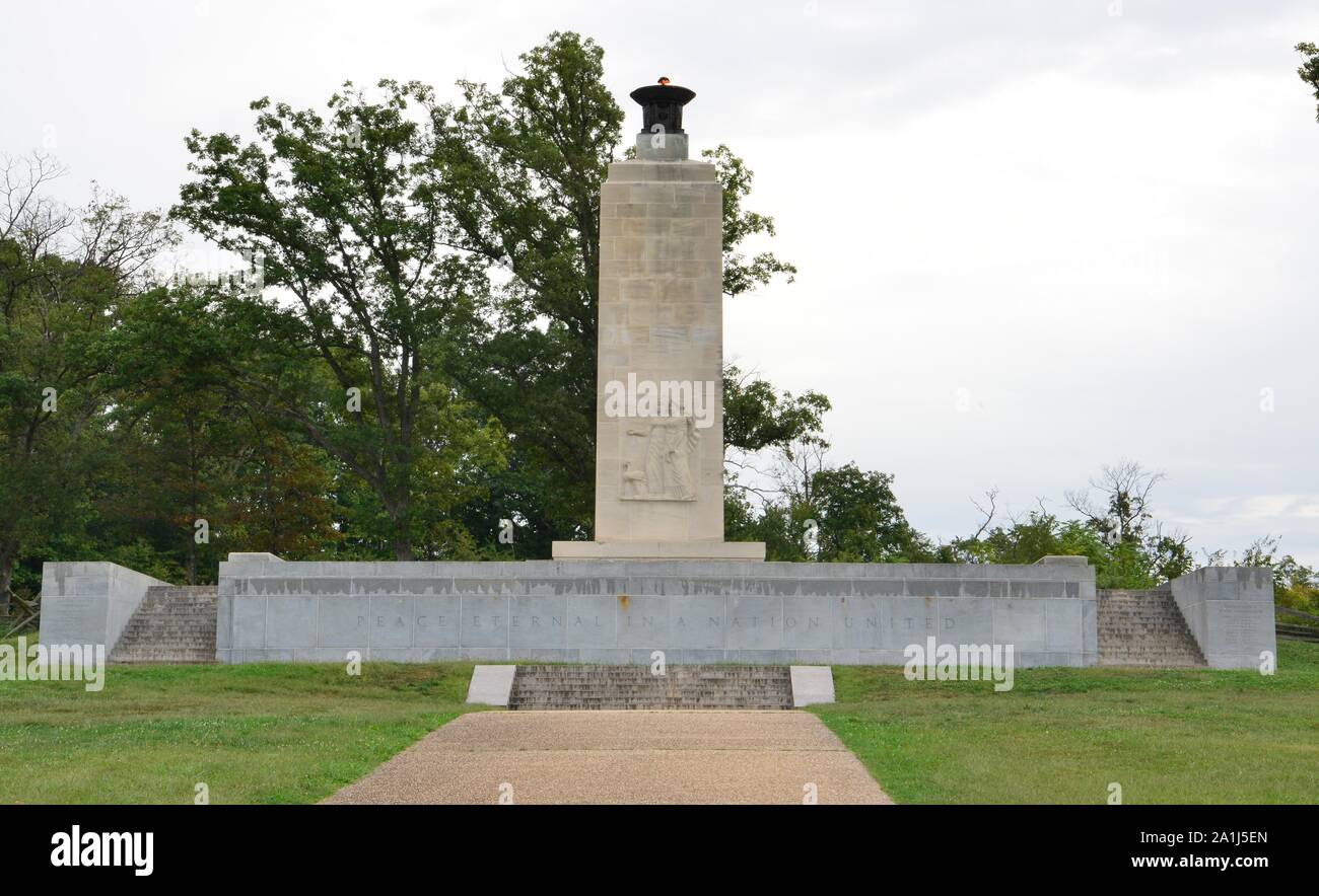 Mémorial de Gettysburg sur le site de la bataille qui a eu lieu du 3 juillet 1863. Banque D'Images