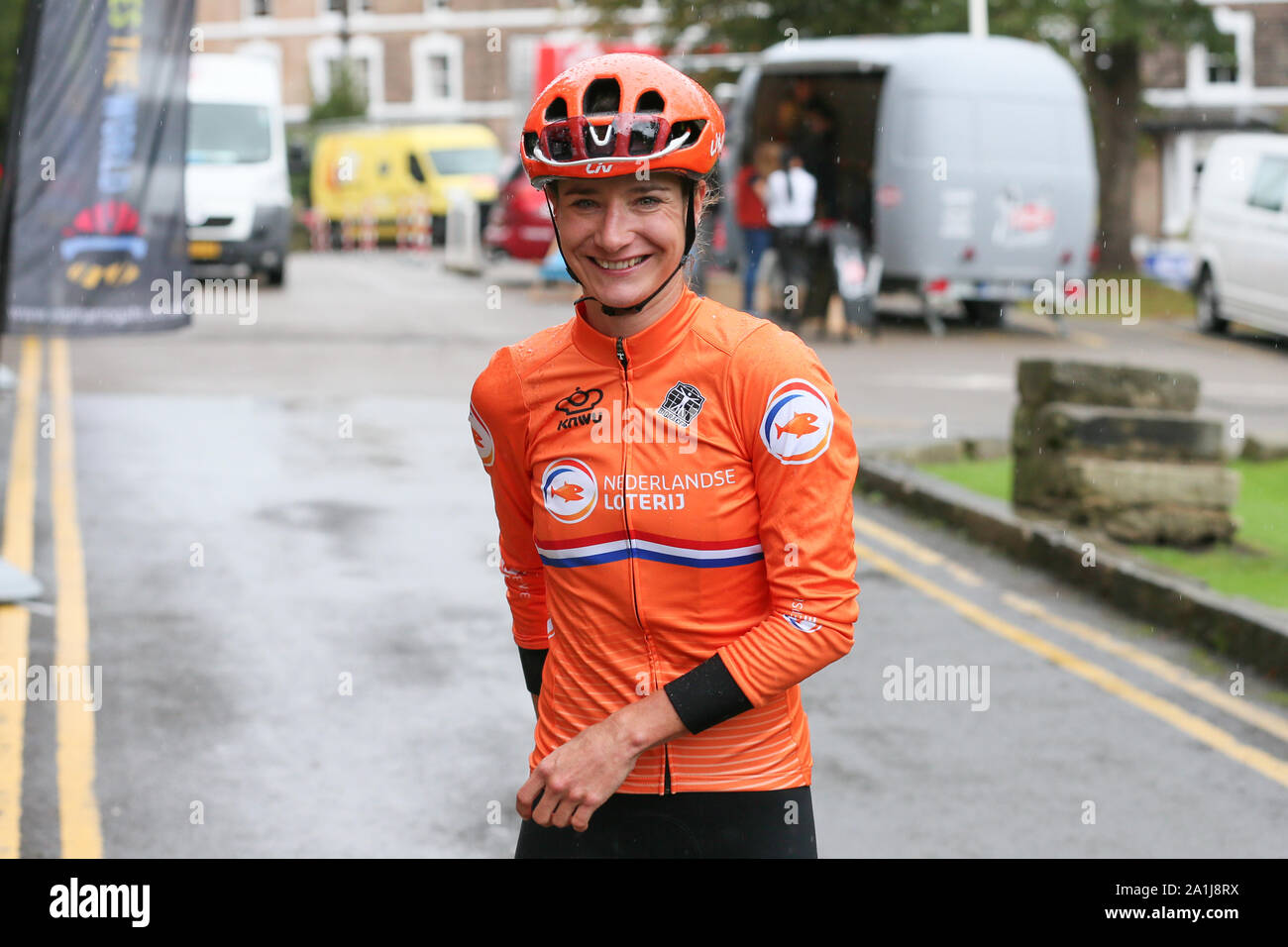 Harrogate, Royaume-Uni. 27 Sep, 2019. HARROGATE, 27-09-2019, randonnée à vélo, wk wielrennen, championnats du monde, Marianne Vos après l'entraînement le vendredi : Crédit Photos Pro/Alamy Live News Banque D'Images