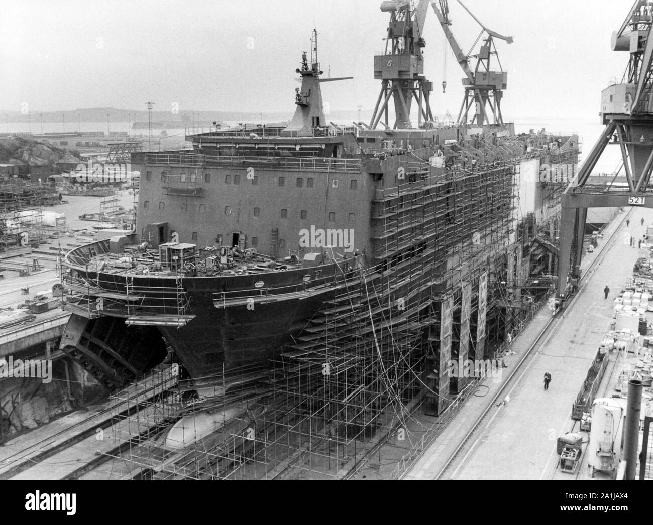 Chantier naval de Gotheburg avec un navire dans le dock Banque D'Images