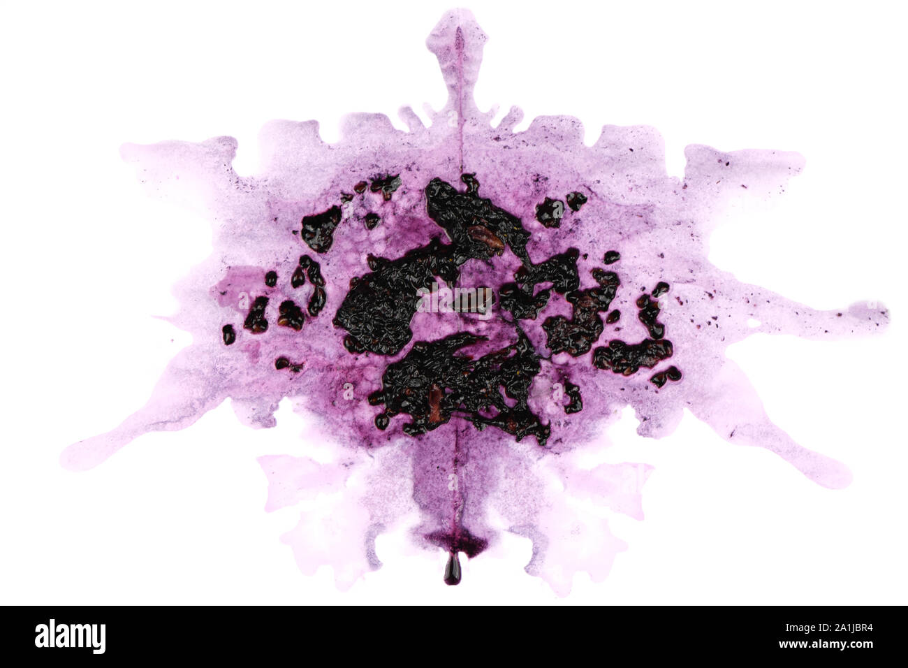 Test de Rorschach inkblot isolé sur blanc. Ink blot pour les évaluations psychiatriques. Photo haute résolution. Banque D'Images