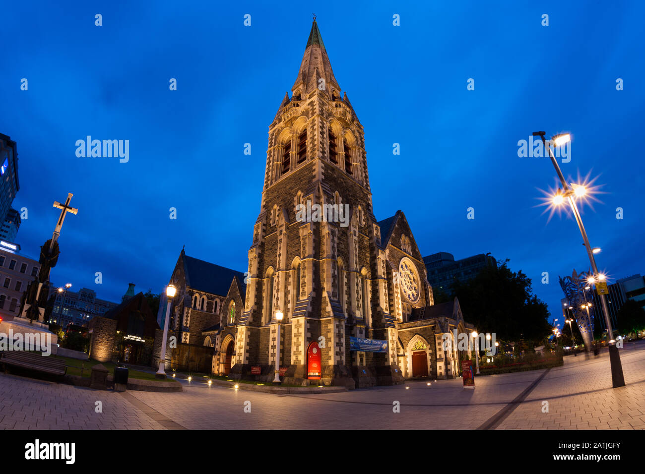 La Cathédrale de Christchurch séisme avant 2011. Christchurch, NZ Banque D'Images