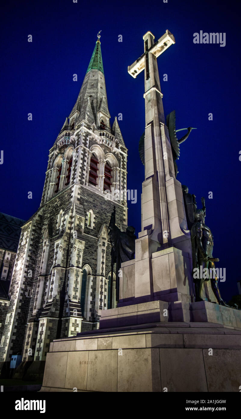 La Cathédrale de Christchurch séisme avant 2011. Christchurch, NZ Banque D'Images