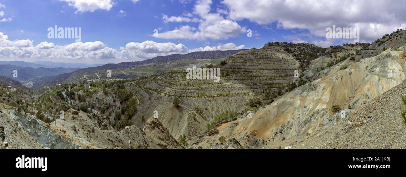 Amiantos Mine était la plus grande mine à ciel ouvert en Europe pour le chrysotile ou amiante blanc, Limassol District, République de Chypre, Chypre Banque D'Images