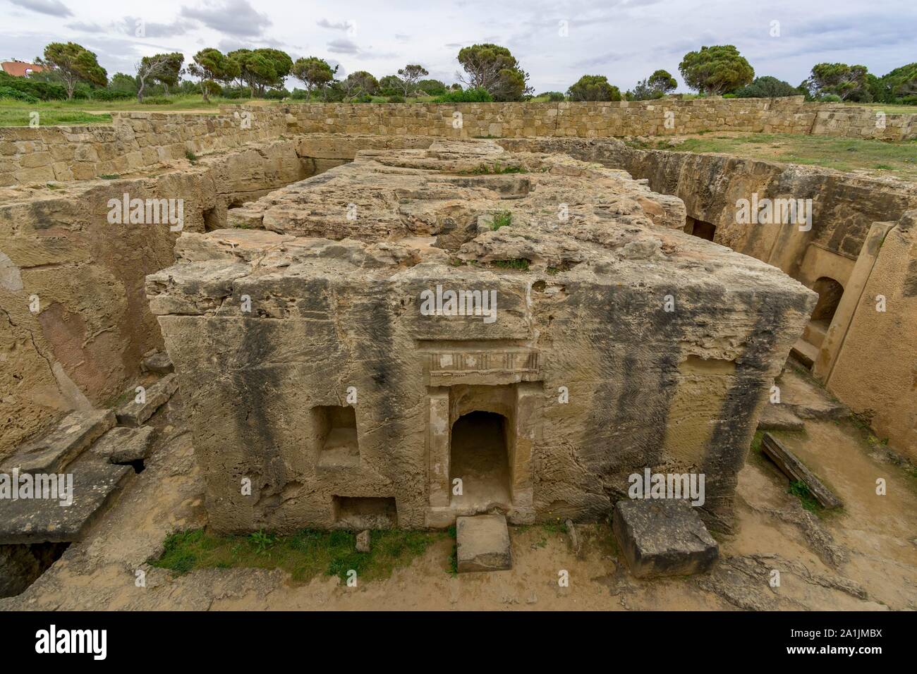 Tombe du roi hellénistique No.8, Paphos, Paphos, Chypre, République de Chypre Banque D'Images