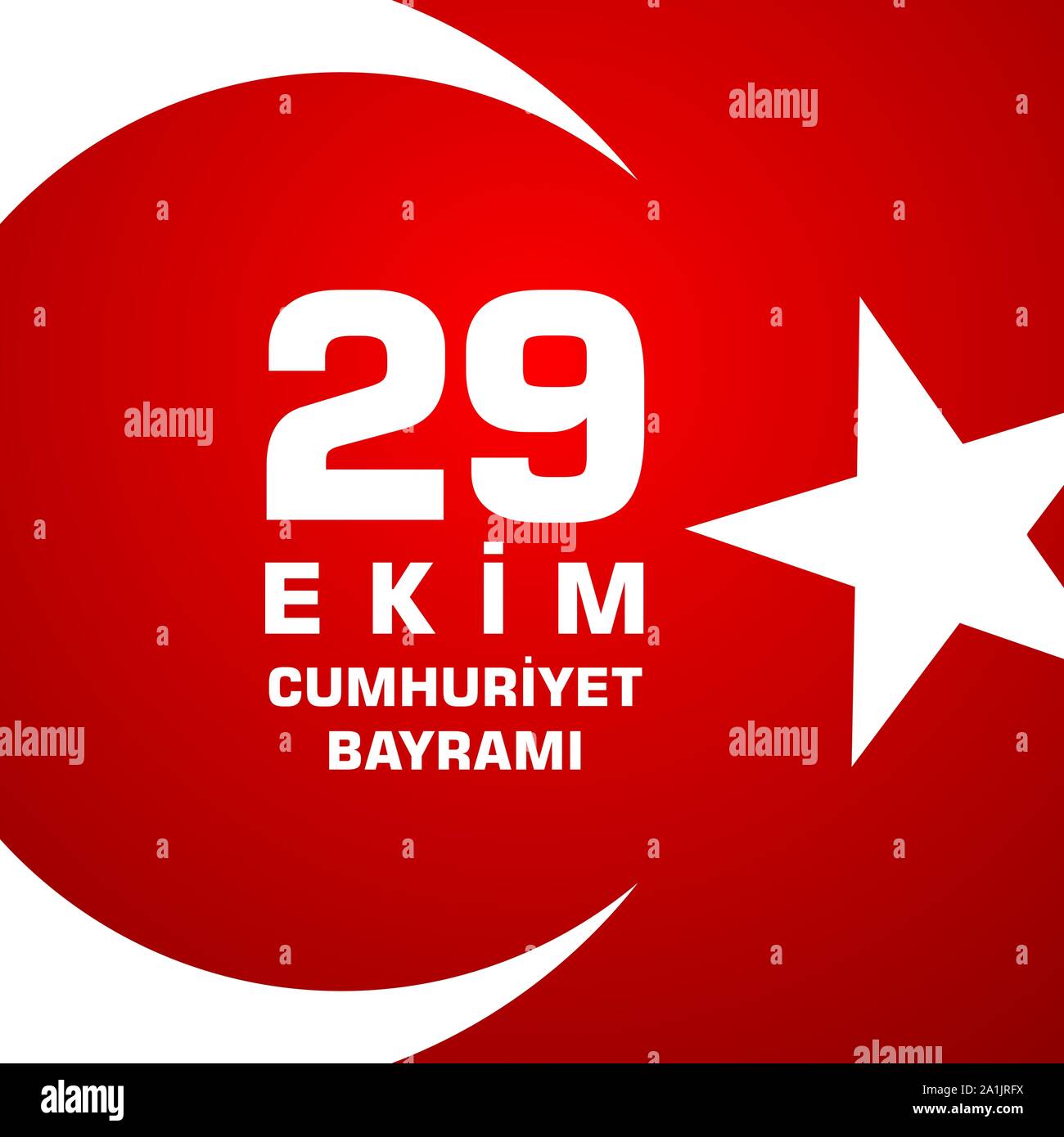 29 Ekim Cumhuriyet Bayraminiz kutlu olsun. Traduction : 29 octobre heureux Journée de la République de Turquie. Illustration de Vecteur