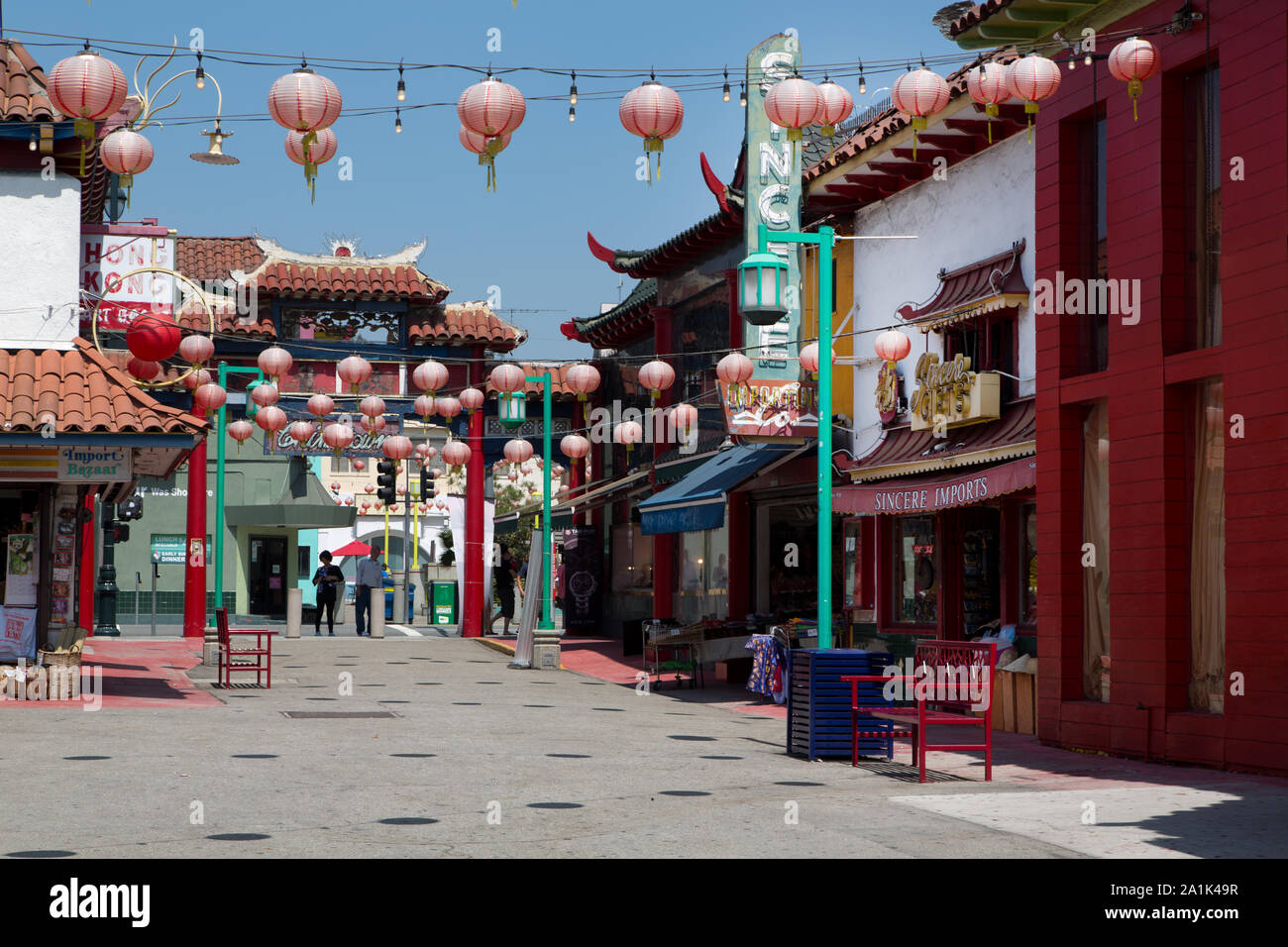 Nouveau Chinatown à Los Angeles, Californie Banque D'Images
