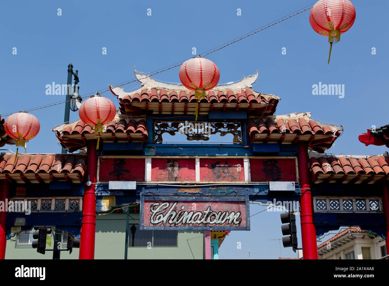 Nouveau Chinatown à Los Angeles, Californie Banque D'Images