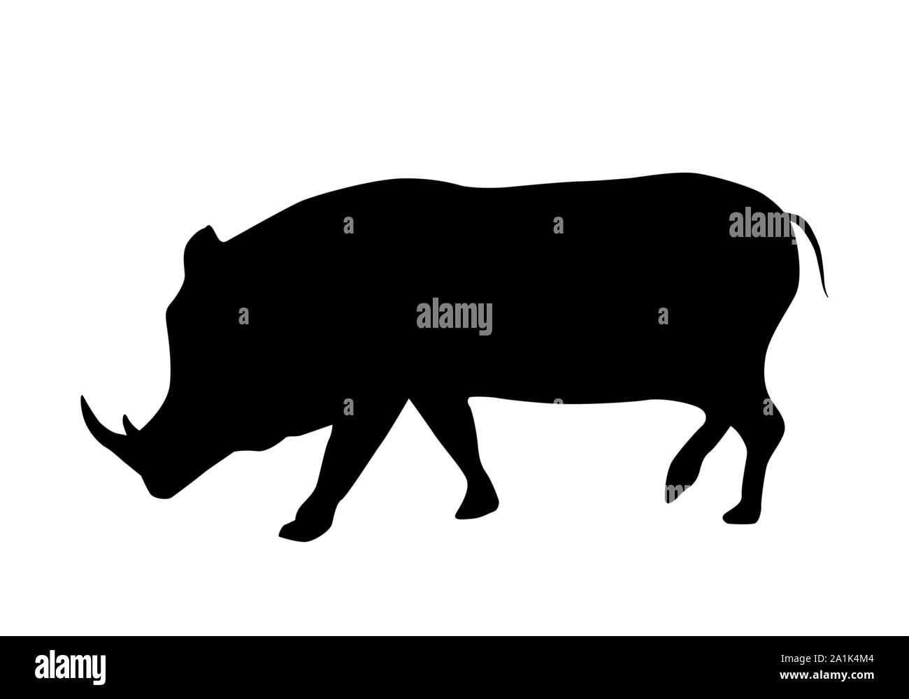 Silhouette sanglier isolé sur fond blanc vector Illustration de Vecteur
