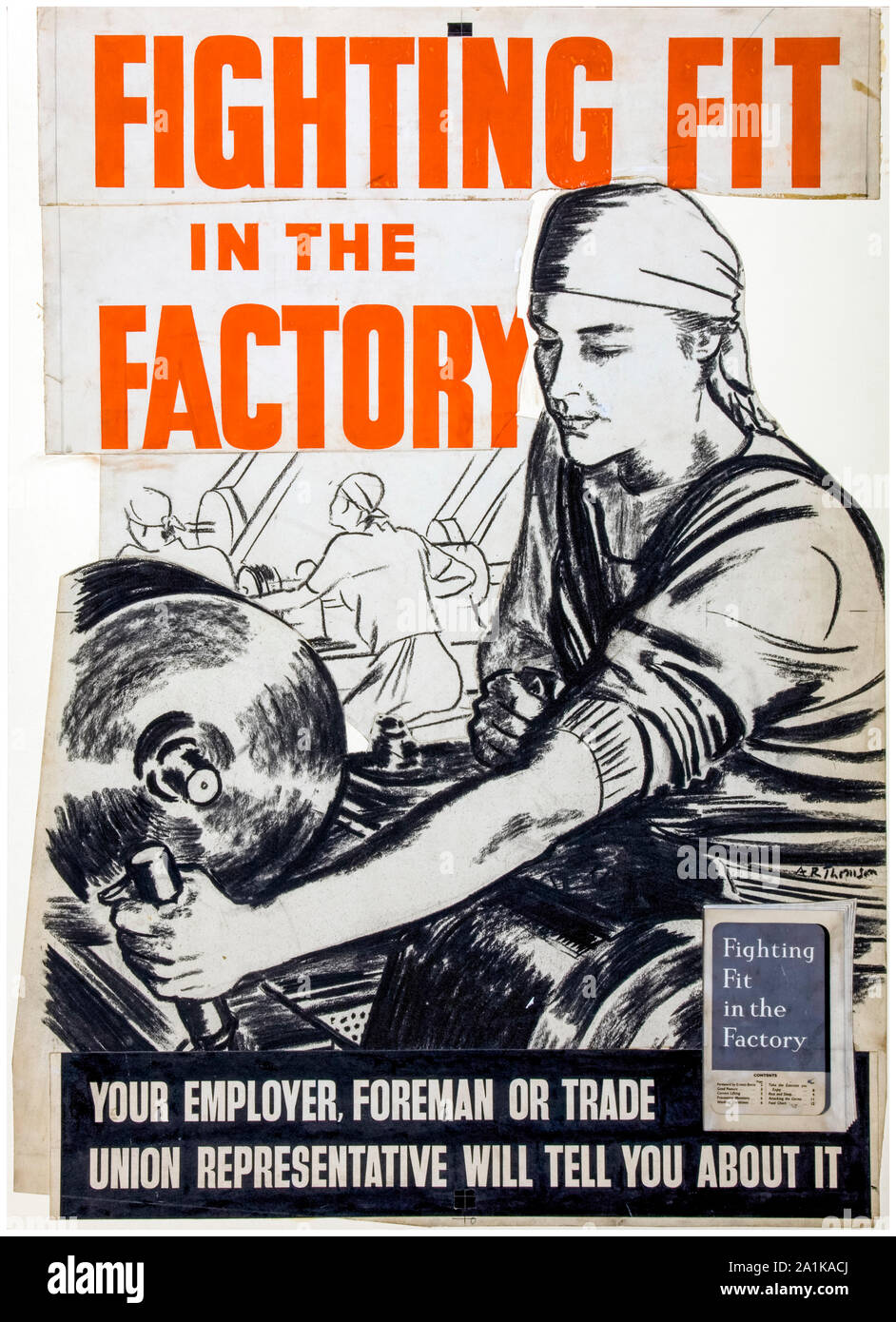 British, WW2, de l'industrie, en forme à l'usine, de la santé, de l'affiche 1939-1946 Banque D'Images