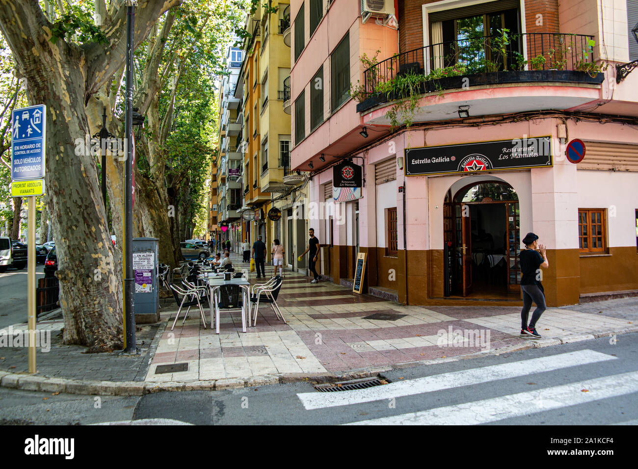 Rues de Xativa Banque D'Images