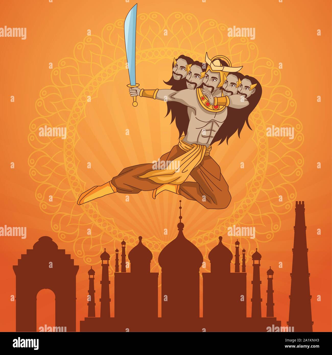 Festival de Dussehra heureux de l'Inde Illustration de Vecteur