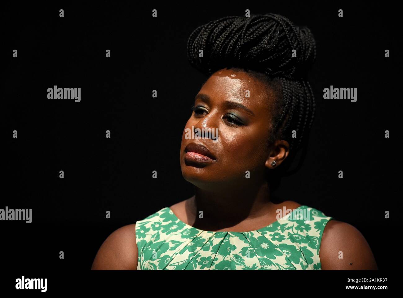 Uzo Aduba lors de la conférence de presse pour l'objectif Citoyen du monde : le rêve possible Live 2020 Lancement de Campagne, St Ann's Warehouse, Brooklyn, NY Le 26 septembre, 2019. Photo par : Kristin Callahan/Everett Collection Banque D'Images