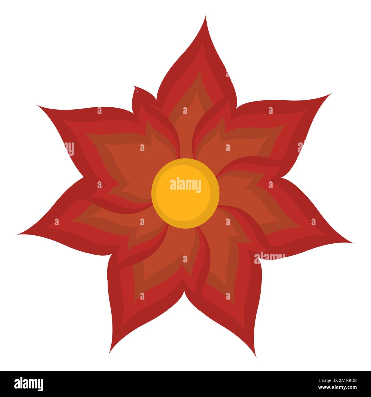Isoalted automne rouge fleur sur fond blanc - Vector Illustration de Vecteur